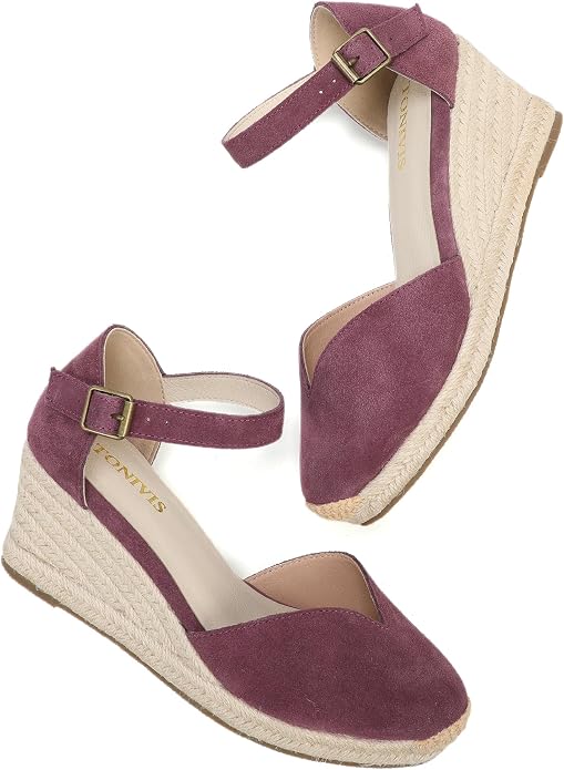 Platform Wedges Sandals for Women, Ankle-Strap, Cap Toe, Summer Espadrilles - Image 6