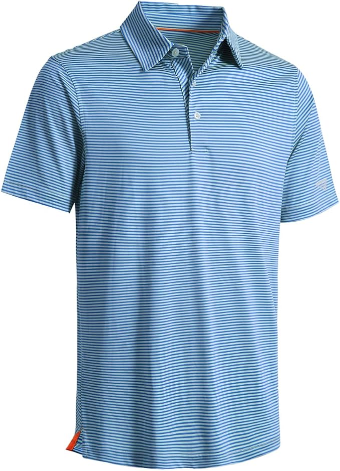 Golf Shirts for Men Dry Fit Short Sleeve Print Performance Moisture Wicking by MAELREG
