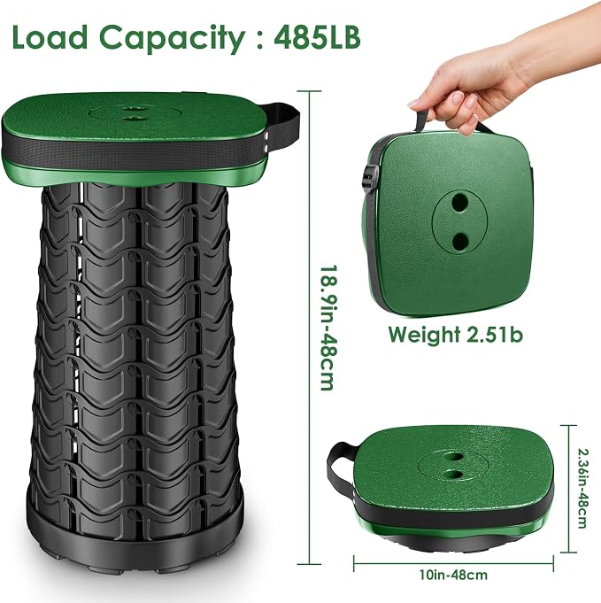 Folding Camping Stool, Square Collapsible Portable Stool - Image 3