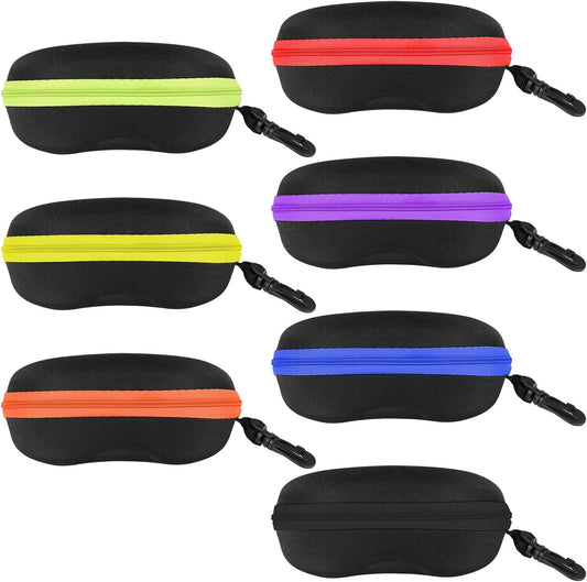 INNOLIFE Zipper Hard Shell Sunglasses Cases, Portable Travel Eyeglasses Cases with Plastic Hook for Men Women