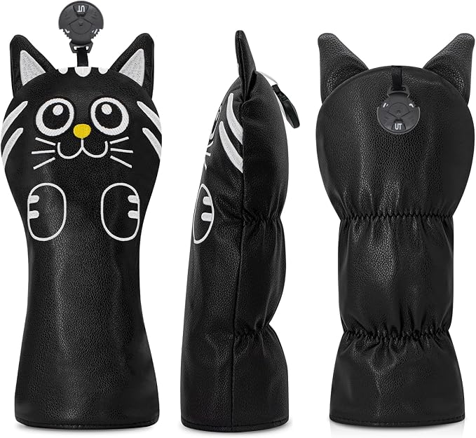 Golf Kitty Head Cover Golf Club White Leather Headcovers 1pc/4pcs Set Fits - Image 7