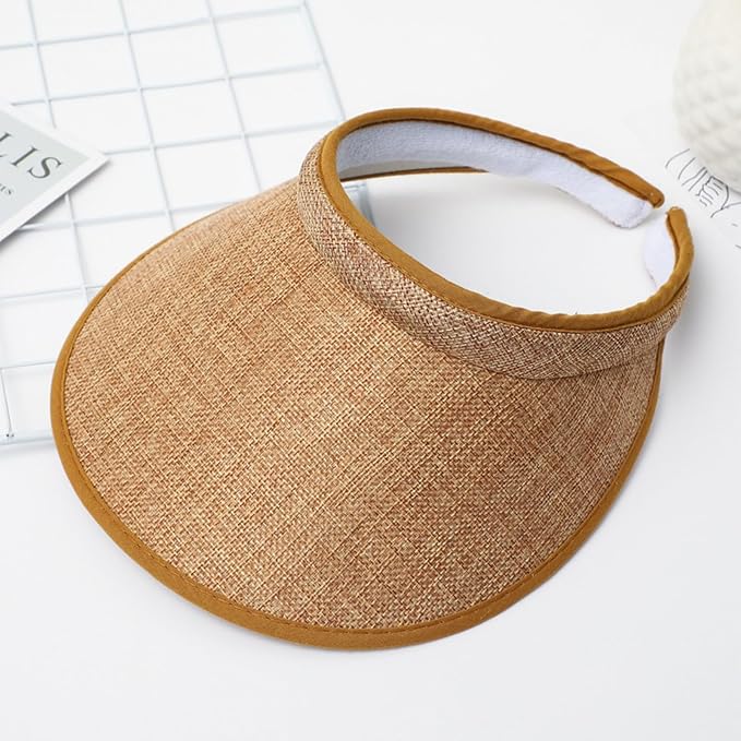 Cloth Covered Slip-On Visor for Women, Adjustable Cap Sports Sun Visors for Men - Image 3