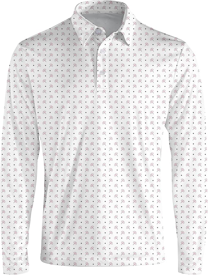 Men's Long Sleeve Golf Shirt Quick Dry 3 Button Work Fishing Outdoor Casual - Image 3