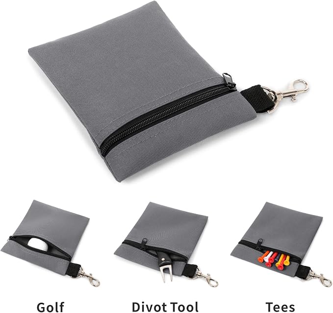 BuyAgain Golf Tee Pouch, 5.62 X 6.87 Inch Professional Zipper Golf Tee/Ball - Image 5