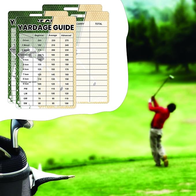 2pcs Golfers Quick Reference Distance Card Golf Club Range Estimation Cheat - Image 3