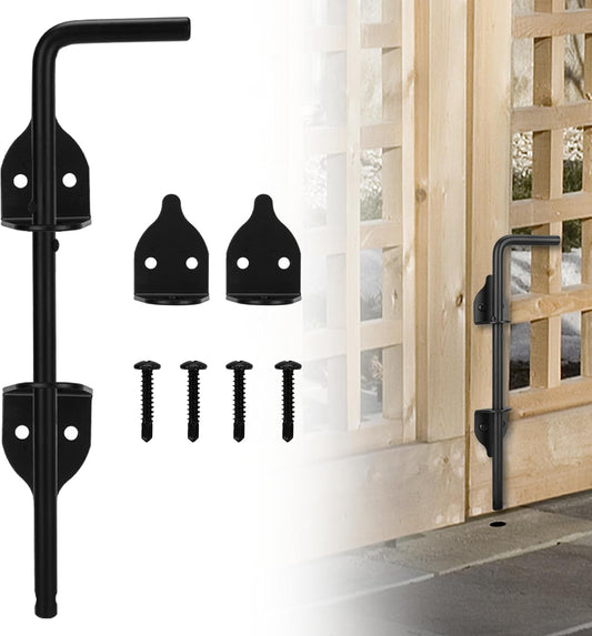 12" Heavy Duty Cane Bolt Gate Drop Rod for Vinyl Gate Latch, Cane Bolts for Gates for Wood PVC Vinyl Metal Fences Gates-1 Pack