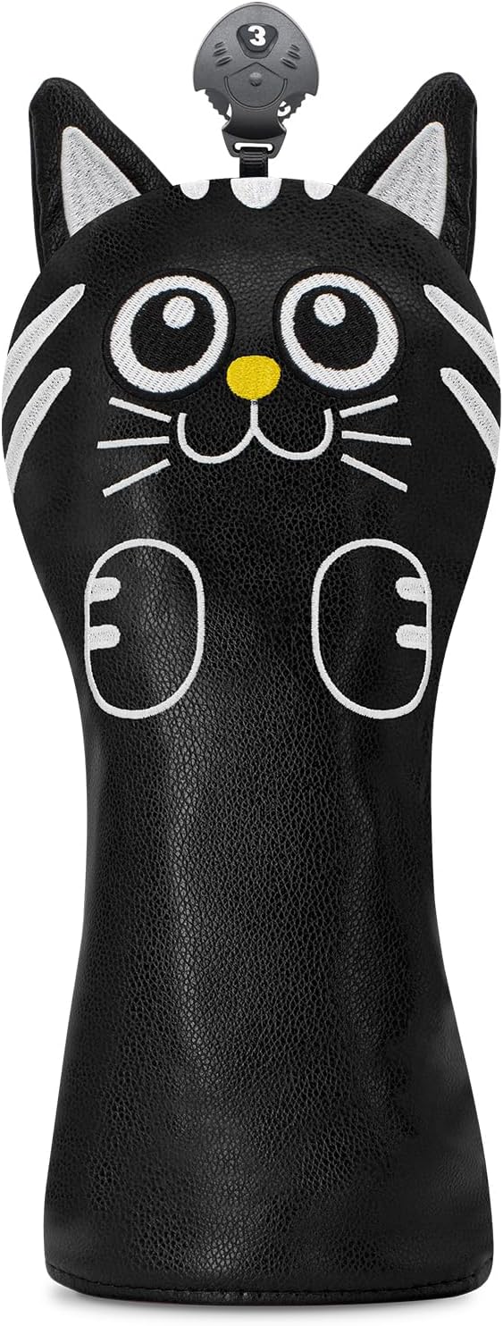 Golf Kitty Head Cover Golf Club White Leather Headcovers 1pc/4pcs Set Fits - Image 3