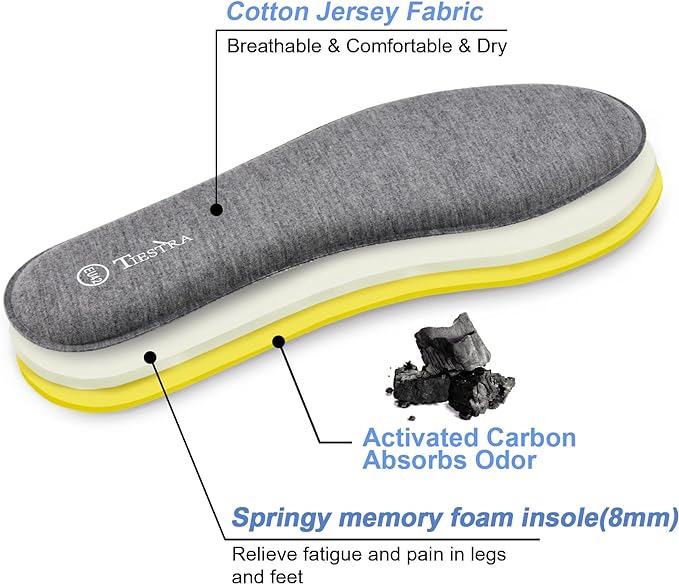 2 Pair -Shoe Inserts for Mens Memory Foam Insoles, Replacement Insoles for Work - Image 2