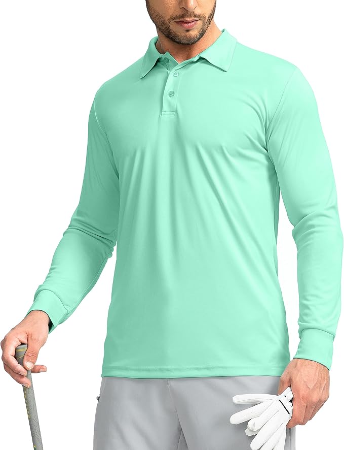 Men's Polo Shirt Long Sleeve Golf Shirts Lightweight UPF 50+ Sun Protection - Image 5