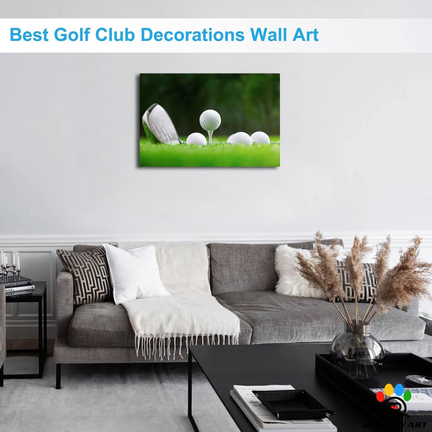 GUTTATY Golf Wall Art, Golf Pictures Posters Canvas Print Wall Decor for Golfer's Man Cave Home Ofice Ready to Hang (12x18 Inches)