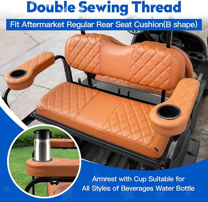 NOKINS Golf Cart Seat Covers for Club Car Precedent, Vinyl Front&Rear Seat Cover - Image 3