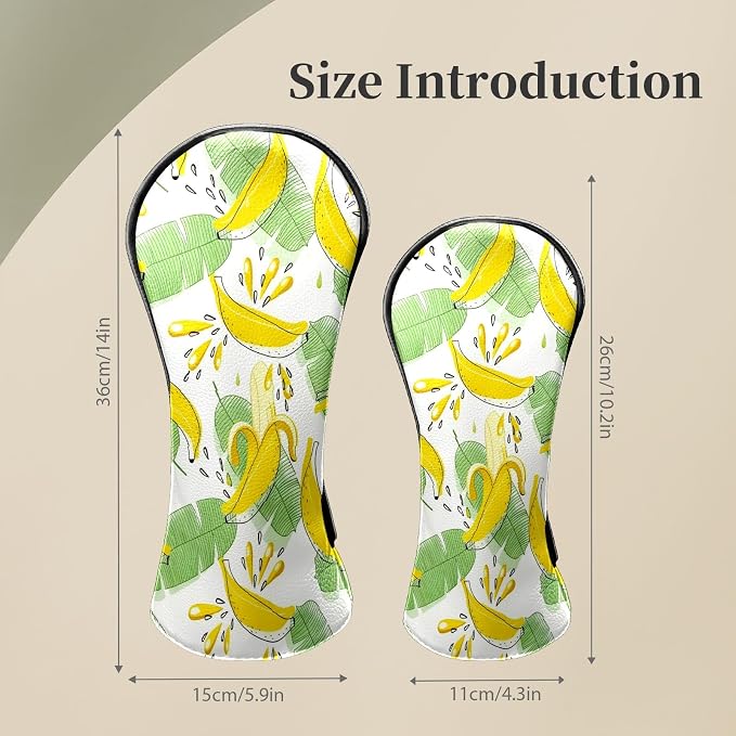 Premium Leather Golf Club Headcovers, Mango Pattern Fits Driver Hybrid Fairway - Image 3
