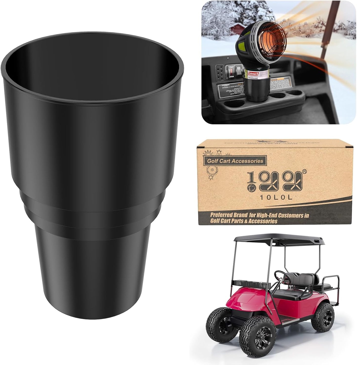 10L0L Golf Cart Heater Propane Cup Holder (NOT Heater Included) for EZGO for Club Car for Yamaha, Replacement Drink Holder Loading for 16.4 oz Portable Propane Heater Camping Gas Cylinder