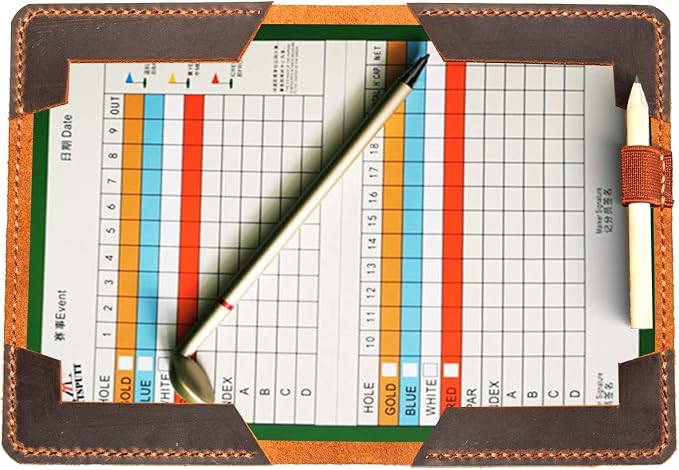 Personalized Leather Golf Scorecard & Yardage Book Holder, Personalized Golf - Image 2
