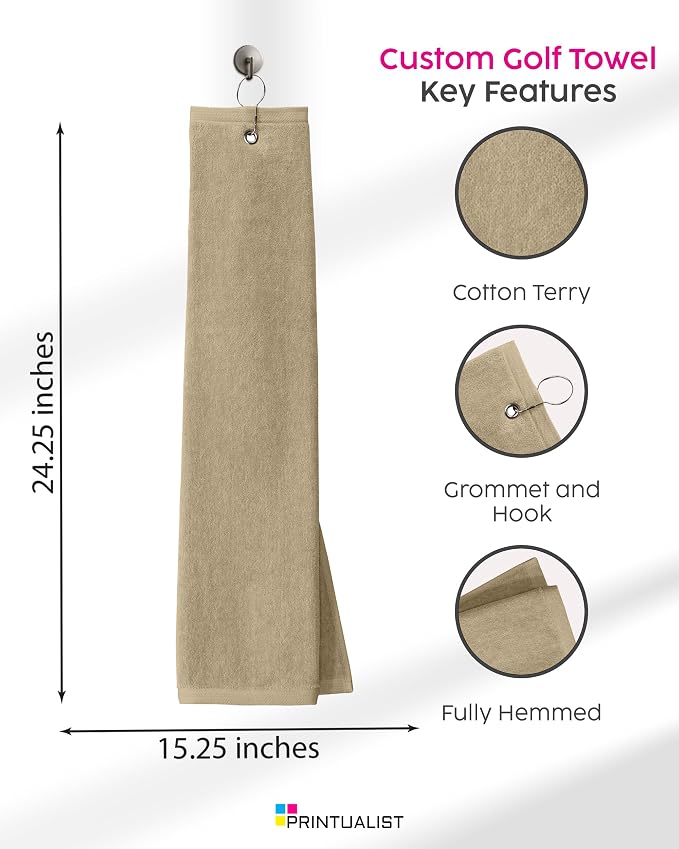 Custom Golf Towel for Golf Bags, Balls - Image 2