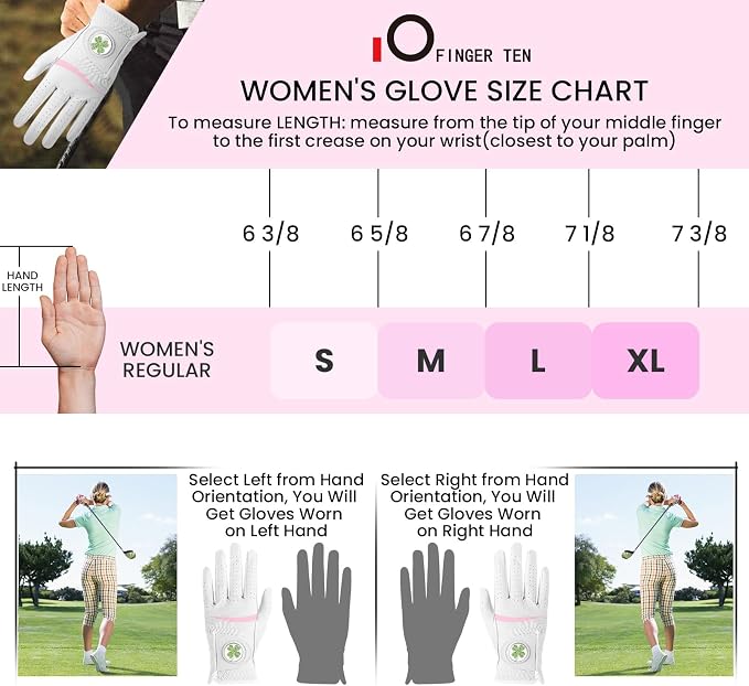 Womens Golf Glove with Clover Ball Marker 1 Pack, All Weather Grip Microfiber & - Image 6