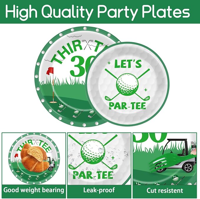 96 Pcs Golf 30th Birthday Party Decorations Golf Theme Tableware Set Golf - Image 3