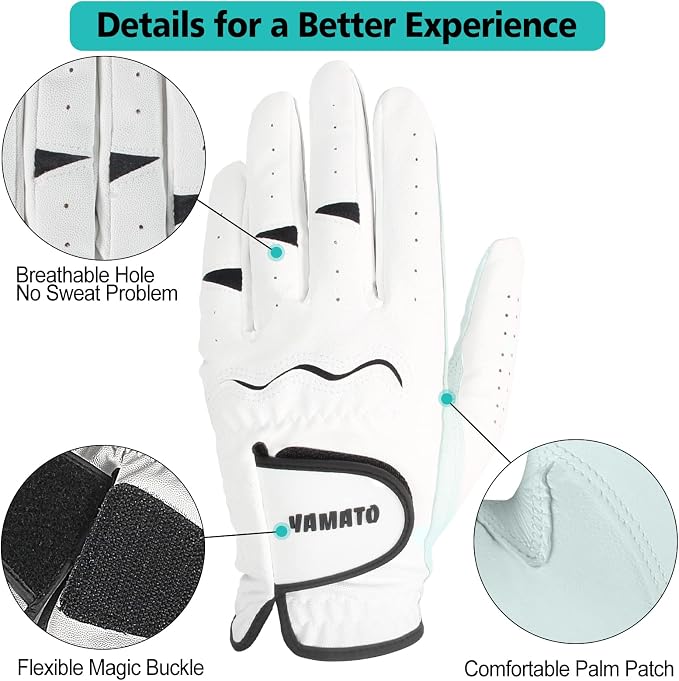 Yamato 3 Pack Men's Golf Gloves - Image 2