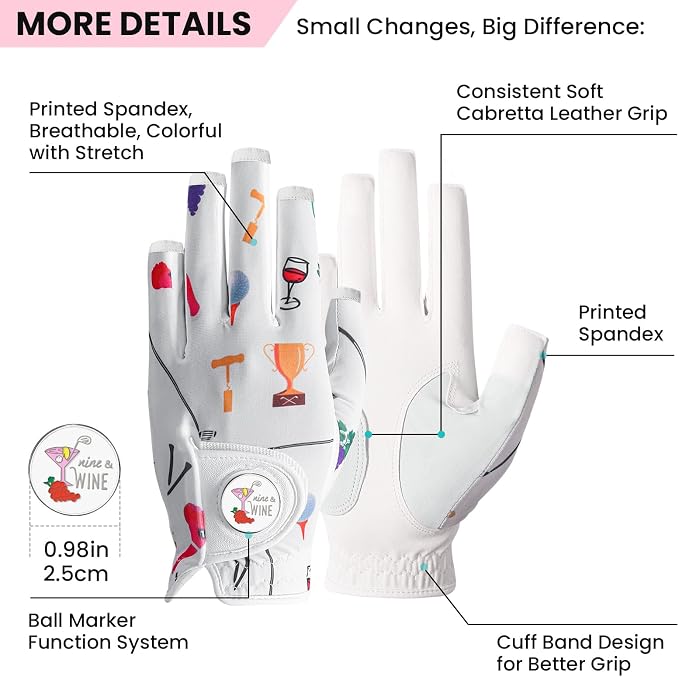 Ladies Golf Gloves Women Right Handed Golfer Left Hand Value 2 Pack - Image 2