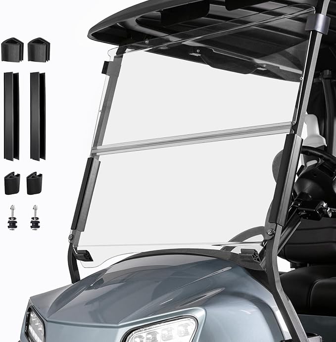 Golf Cart Foldable Windshield 3/16" Thicken Only Fits Club Car Precedent 2004+ by Cartalia