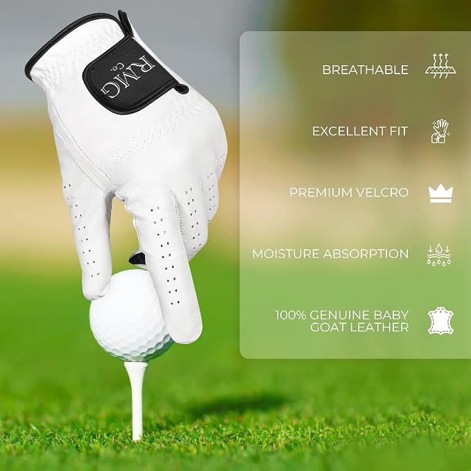 Premium Leather Classic White Golf Glove - Image 2