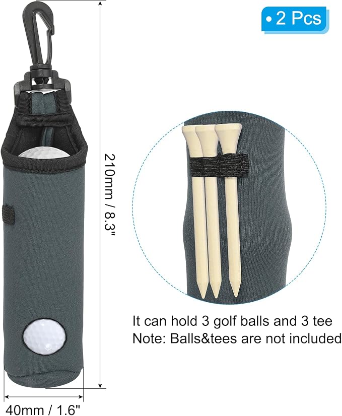 PATIKIL Golf Ball Carry Bag Golf Tee Holder Pouch Portable Neoprene Golf Ball - Image 2