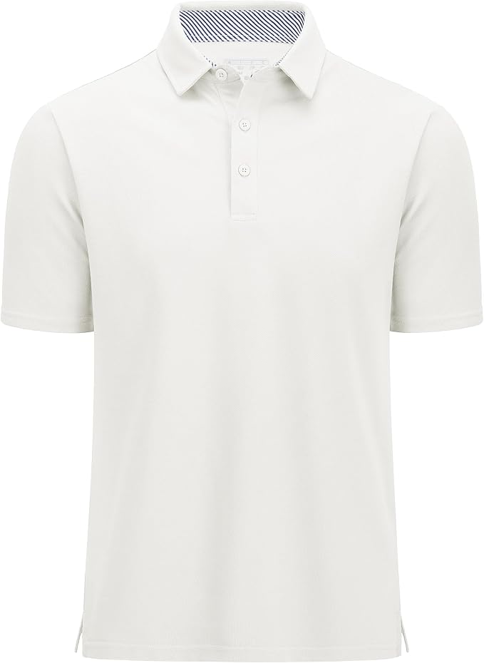 MAGCOMSEN Men's Polo Shirts Short Sleeve Cotton Pique 3 Button Classic Fit by MAGCOMSEN