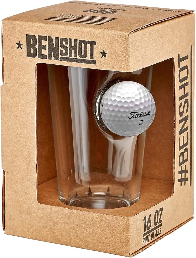 BenShot Golf Ball Pint Glass - 16oz | Made in the USA - Image 2