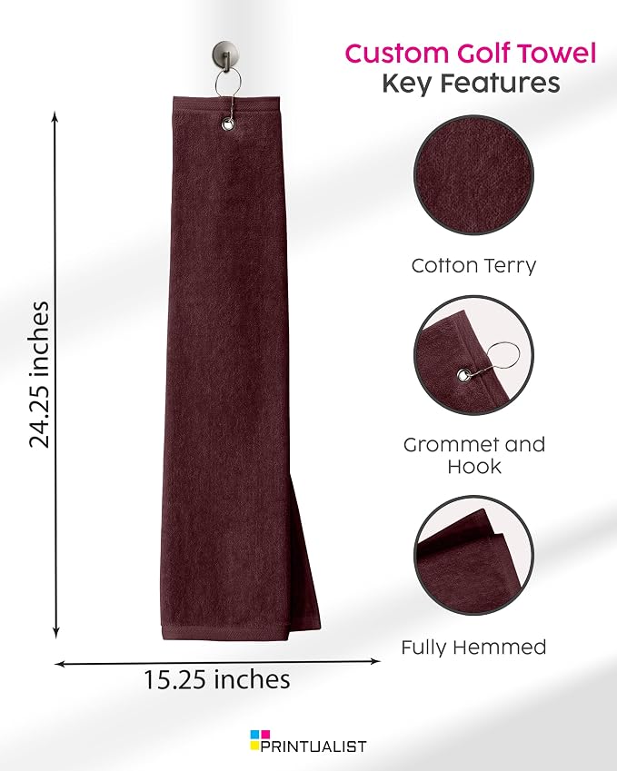 Custom Golf Towel for Golf Bags, Balls - Image 2