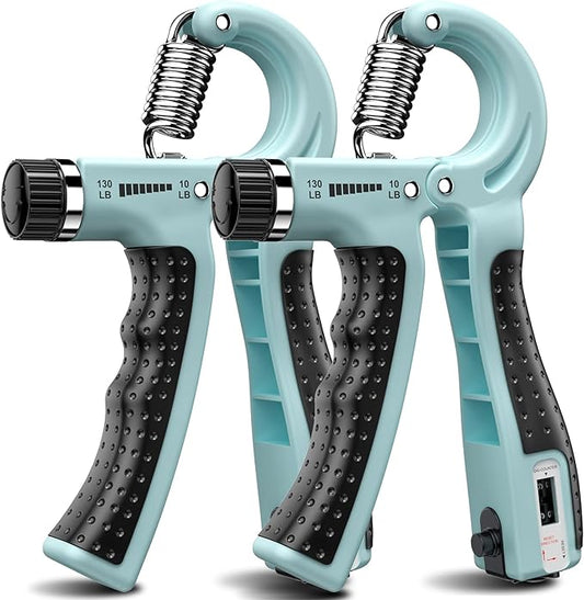 KDG Hand Grip Strengthener 2 Pack Adjustable Resistance 10-130 lbs Forearm by KDG