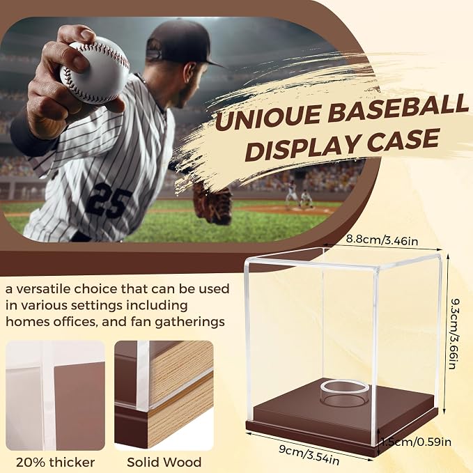 Baseball Display Case, UV Protected Clear Acrylic Cube Golf Ball Display Holder - Image 5