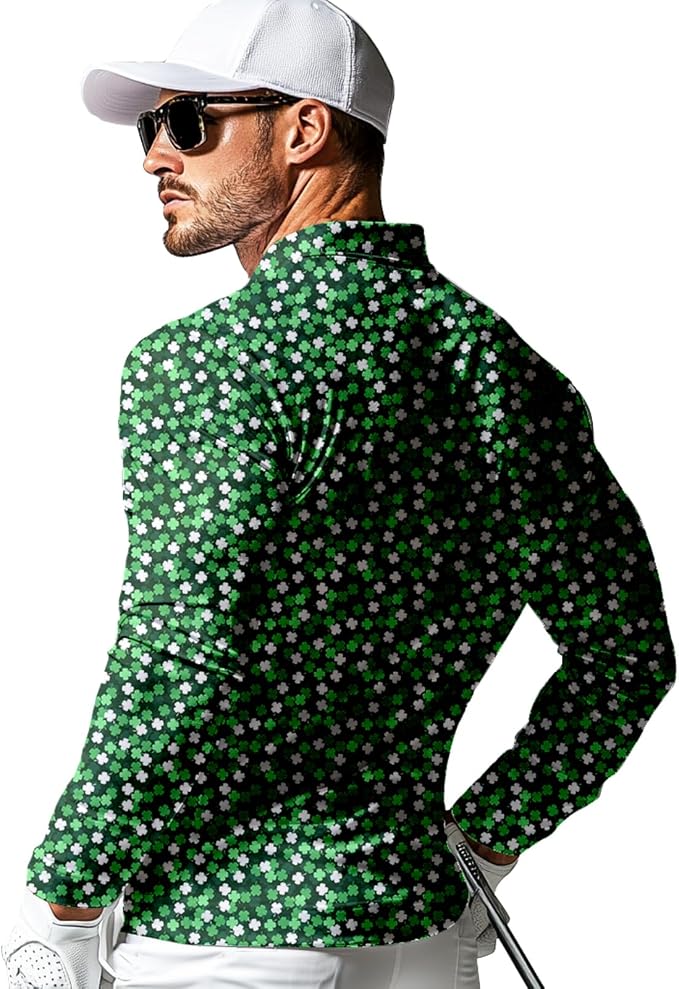 Men's Long Sleeve Golf Shirt Quick Dry 3 Button Work Fishing Outdoor Casual - Image 4