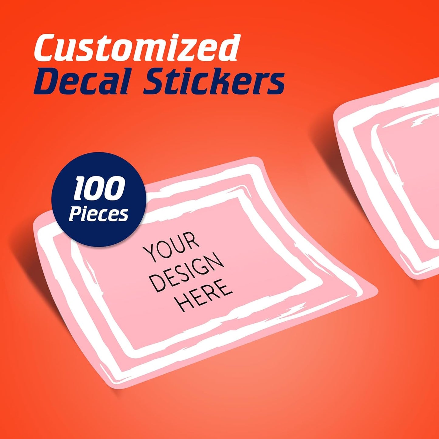 100 Custom Vinyl Stickers - Upload Your own Image, Text, Design, Logo - Personalized Logo Labels for Handmade, Packaging, Bottle, Jars, Candle, Brand Stickers (Pink, 5x3)