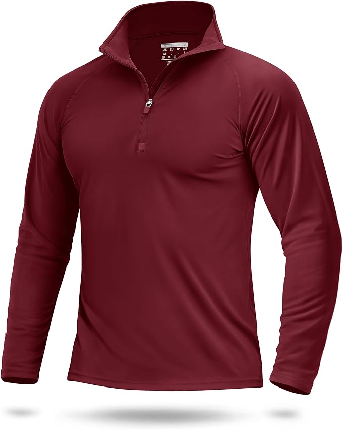 Boladeci Men's UPF 50+ Sun Shirts 1/4 Zip Long Sleeve SPF UV Protection by Boladeci