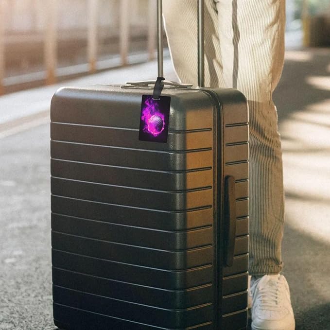 Pink Flame Golf Luggage Tag Suitcase Identify Labels Personalized Travel Bag - Image 7