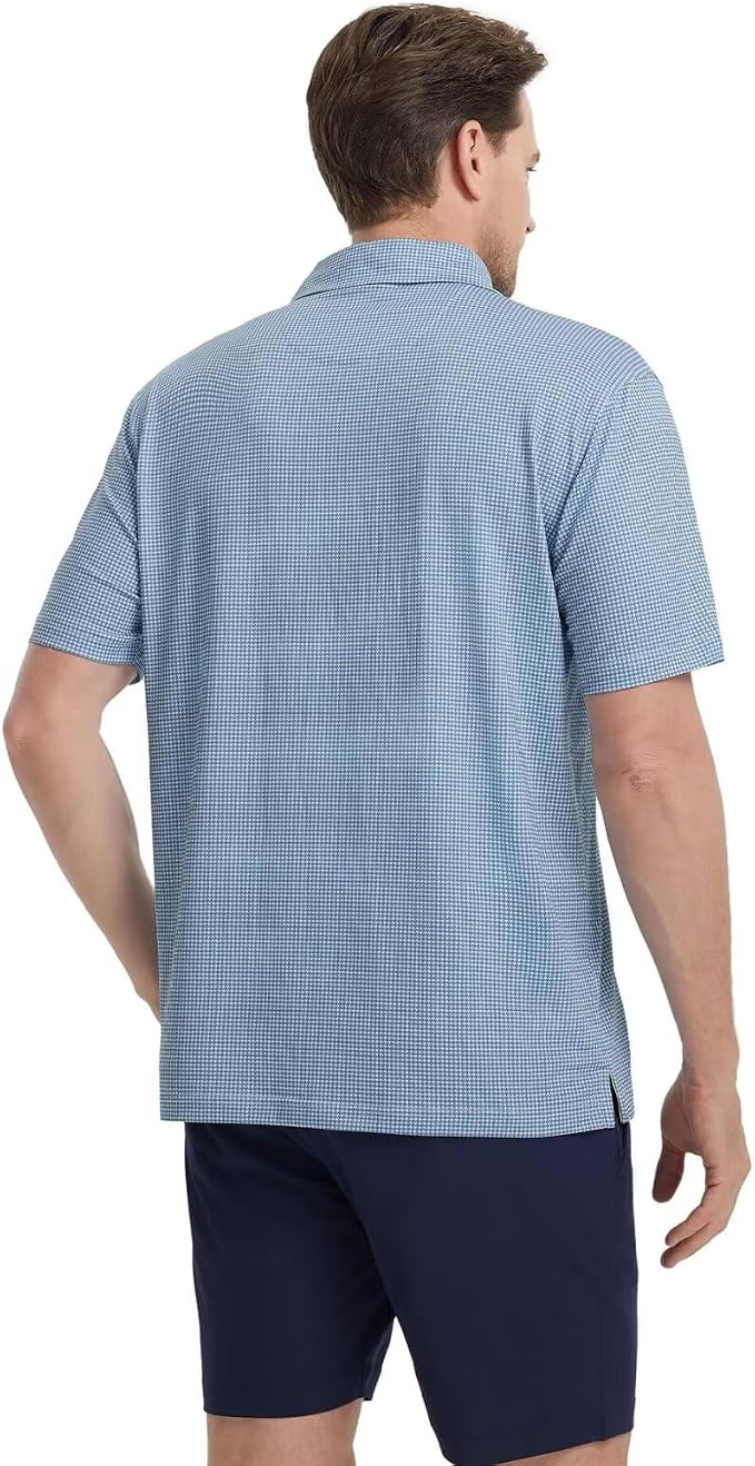 M MAELREG Mens Golf Shirt Short Sleeve Dry Fit Print Moisture Wicking - Image 4