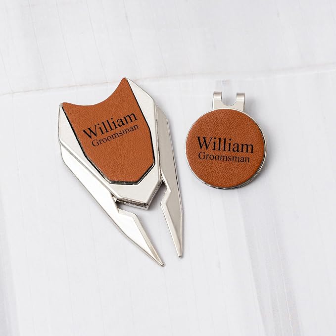 Personalized Leather Divot Repair Tool Set, Custom Golf Ball Marker - Image 7