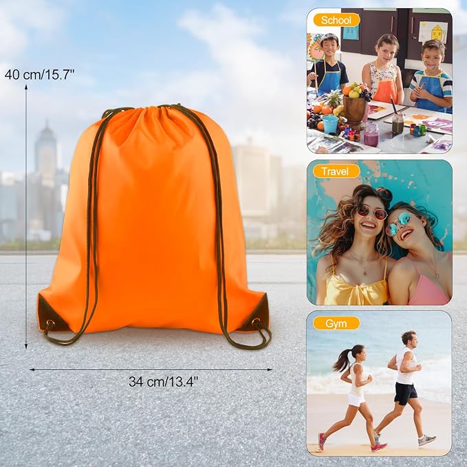 KUUQA 25Pcs Orange Drawstring Bags - Image 4