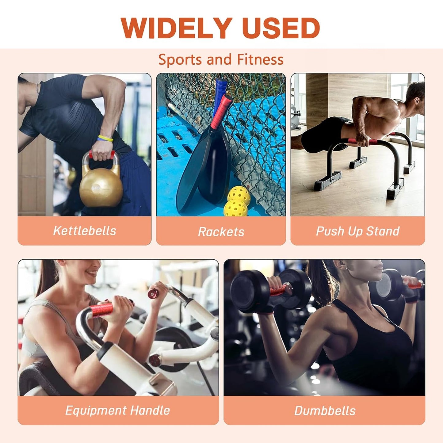 2 Rolls 1IN X 10FT Grip Tape, Self Fusing Silicone Grip Wrap for Handles, No Adhesive, Red