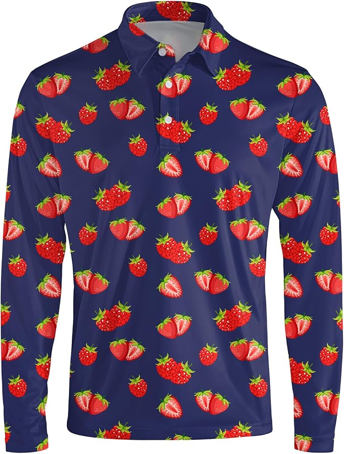 Men's Long Sleeve Golf Shirt Quick Dry 3 Button Work Fishing Outdoor Casual - Image 3