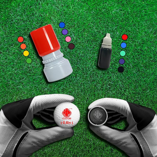 HDSD Custom Golf Ball Markers - Personalized Long Lasting, Includes Ink Bottle - 0.6in, 0.8in - Stand Out on The Course with Unique Markings - Golf Accessories Gift