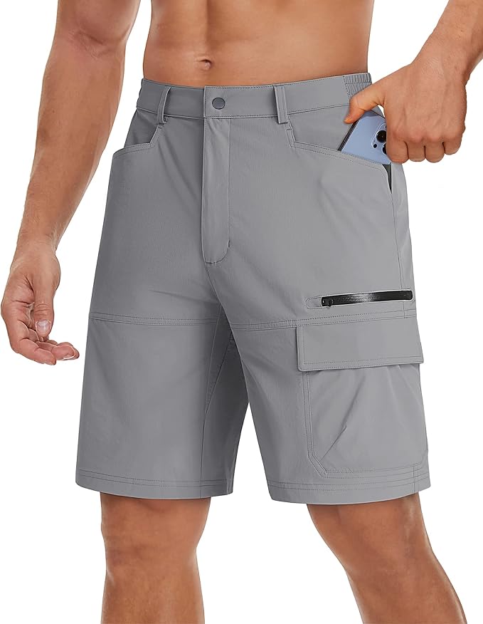 TACVASEN Men's Summer Outdoor Shorts Quick Dry Cargo Casual Work Hiking Shorts - Image 2