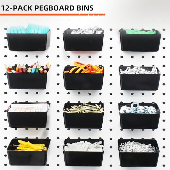 Calax 338PCS Pegboard Hooks Organizer Kit, Fit 1/8 or 1/4 inch Peg Board - Image 2