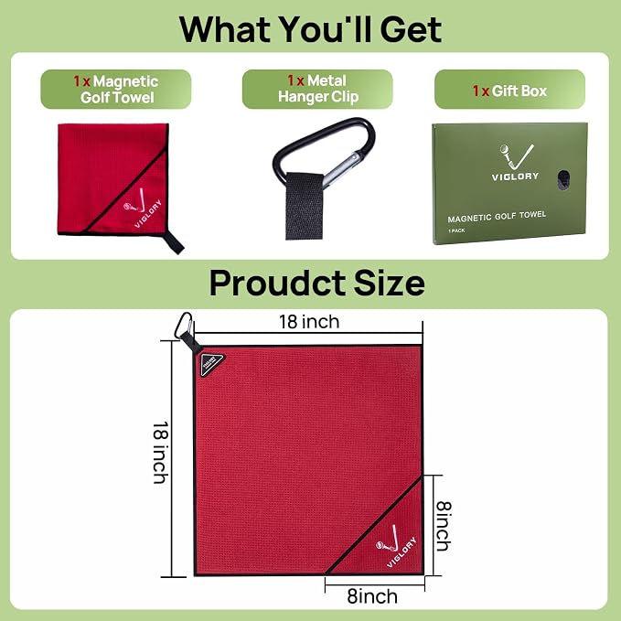 Magnetic Golf Towel for Bag 18" x 18" - Image 6