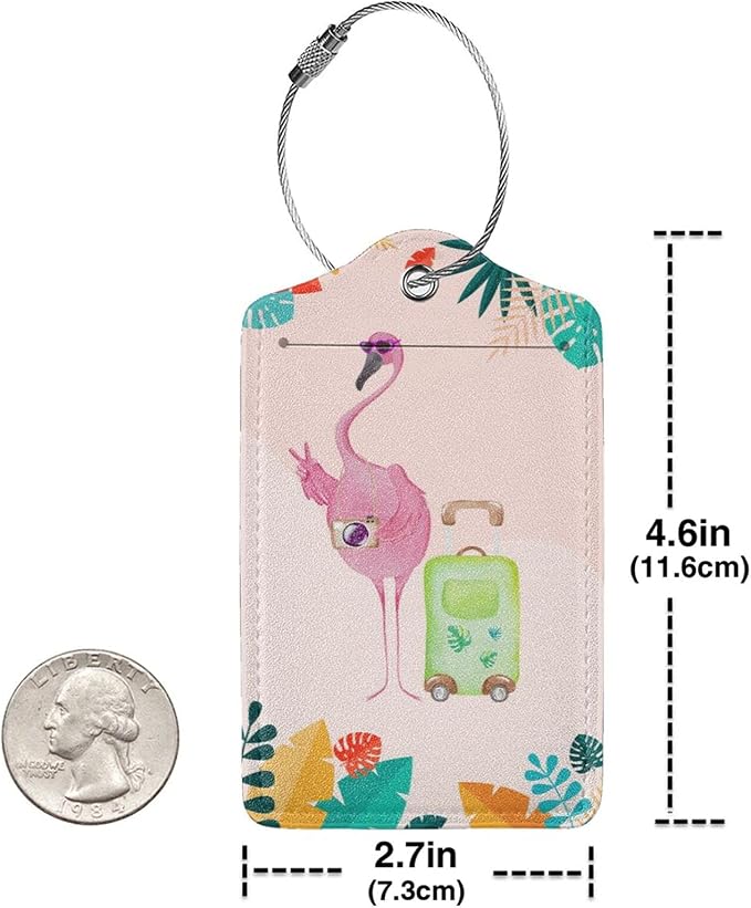 Flamingo 2 Pcs Luggage Tags, Privacy Cover Id Label - Image 4