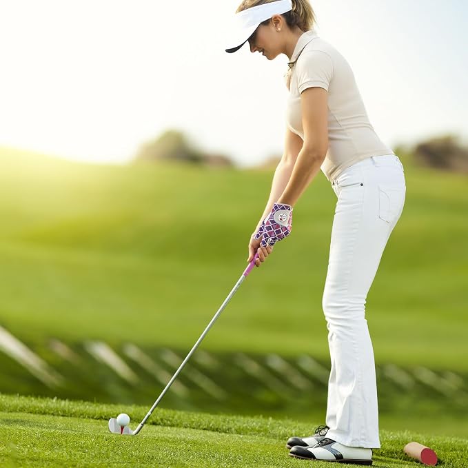 Golf Gloves Women with Ball Marker 2 Pack, Right Handed Golfer Left Hand - Image 7