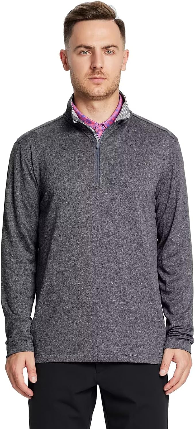 M MAELREG Quarter Zip Golf Pullover Men Dry Fit Long Sleeve Performance Wicking - Image 2