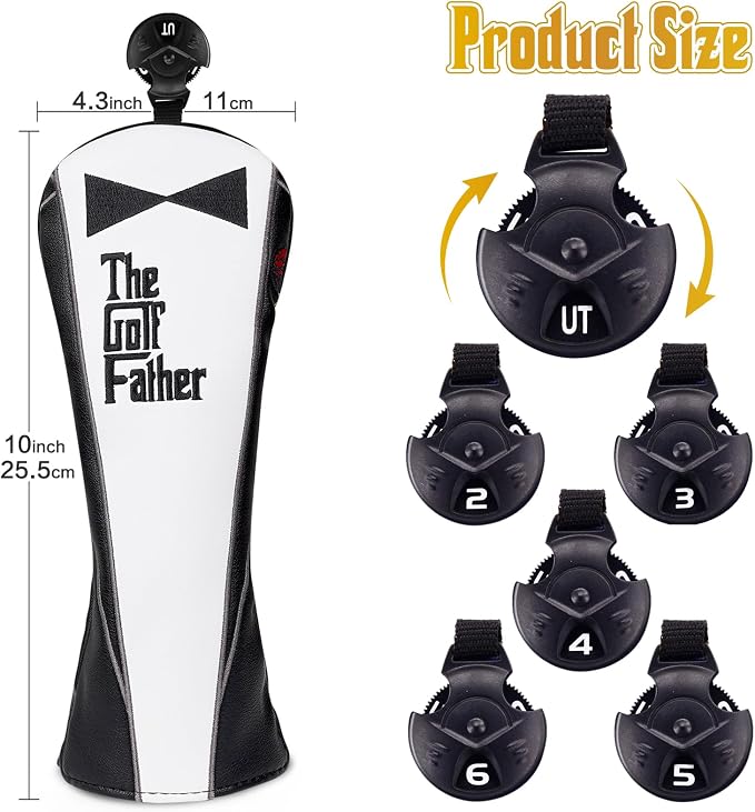 The Golf Father Golf Club Covers, Driver Fairway Hybrid Headcover, Funny Putter - Image 3