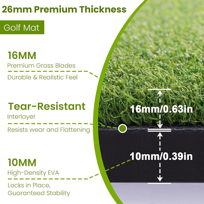 Golf Mat, 5x4ft/6x4ft Large Golf Hitting Mats - Image 2