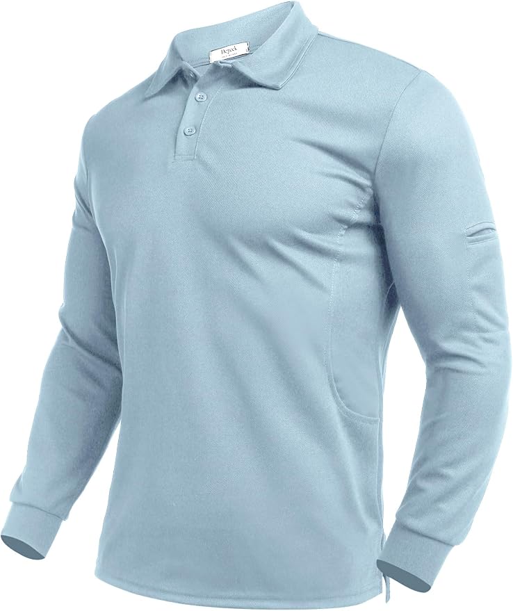 Deyeek Men's Polo Shirts Long Sleeve Golf Polo Shirts by Deyeek